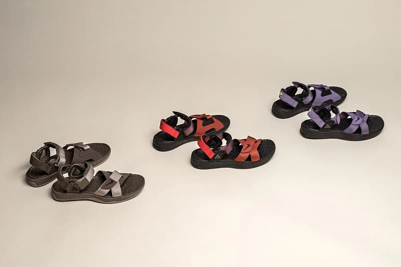 nike acg all conditions gear air deschutz sandal fall 2021 moon fossil amethyst smoke redstone black dc9092 001 500 600 official release date info photos price store list buying guide