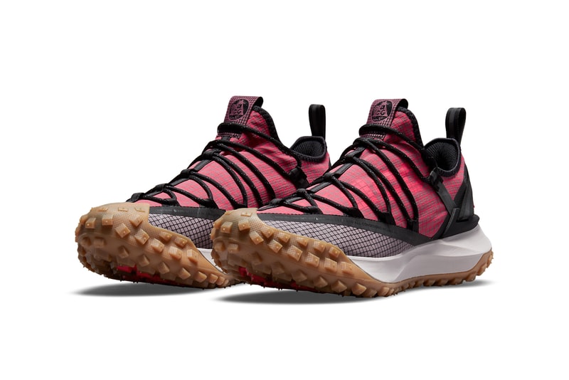 nike acg all conditions gear mountain fly low hiking shoe flash crimson brown basalt light mulberry black white gum DC9045 500 200 official release date info photos price store list buying guide 