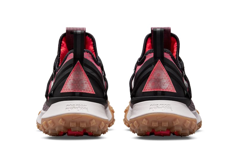 nike acg all conditions gear mountain fly low hiking shoe flash crimson brown basalt light mulberry black white gum DC9045 500 200 official release date info photos price store list buying guide