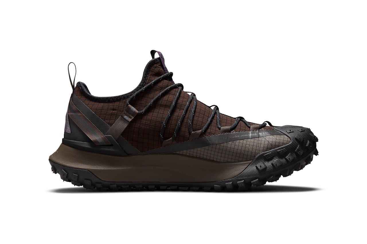 nike acg all conditions gear mountain fly low hiking shoe flash crimson brown basalt light mulberry black white gum DC9045 500 200 official release date info photos price store list buying guide 