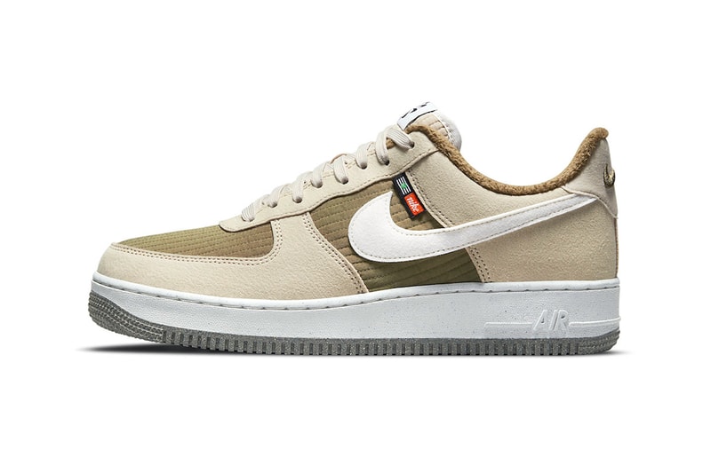 Nike Air Force 1 Low "Toasty"  Release swoosh footwear sneakers fleece Rattan Sail Brown Kelp Sail dc8871-200