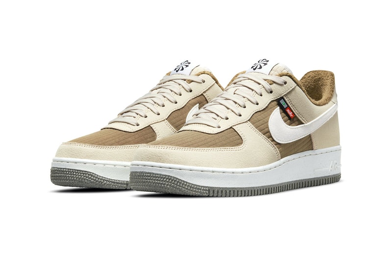 Nike Air Force 1 Low "Toasty"  Release swoosh footwear sneakers fleece Rattan Sail Brown Kelp Sail dc8871-200