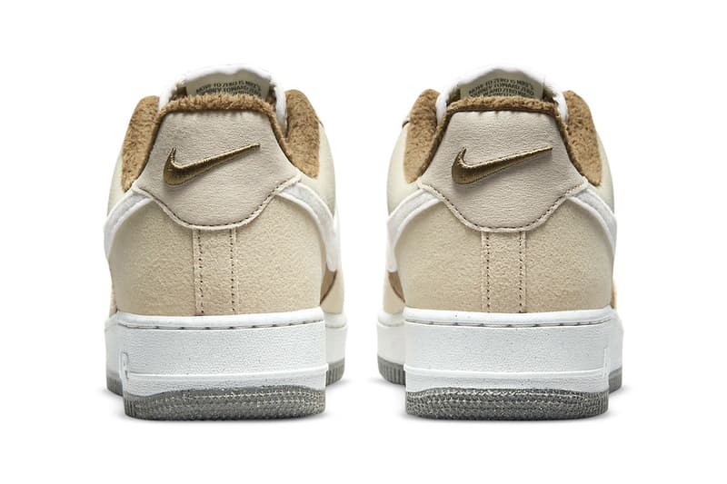 Nike Air Force 1 Low "Toasty"  Release swoosh footwear sneakers fleece Rattan Sail Brown Kelp Sail dc8871-200