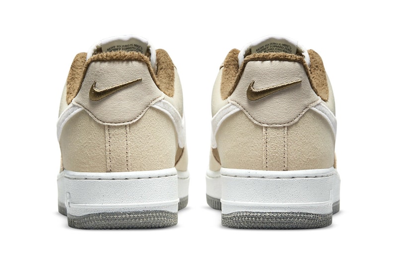 Nike Air Force 1 Low "Toasty"  Release swoosh footwear sneakers fleece Rattan Sail Brown Kelp Sail dc8871-200
