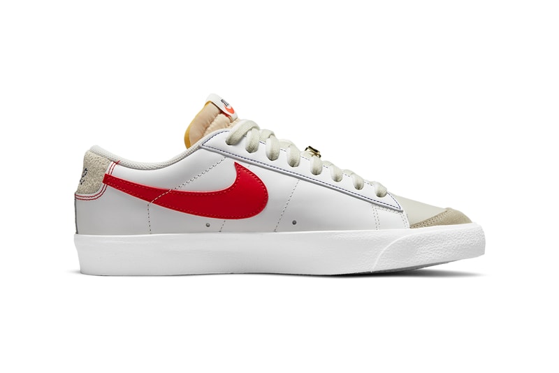 nike sportswear blazer low first use smoke grey white red gold DH4370 002 official release date info photos price store list buying guide