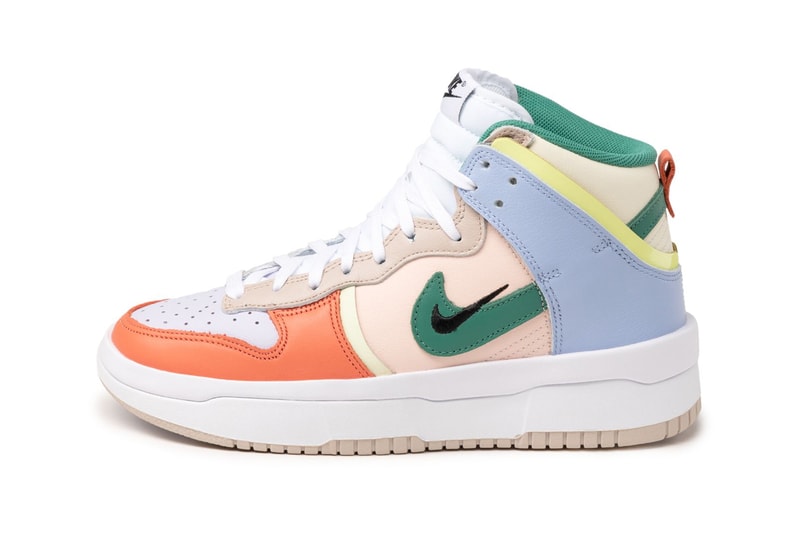 nike sportswear womens dunk high rebel DH3718 700 cashmere green noise pale coral light blue orange white yellow tan official release date info photos price store list buying guide