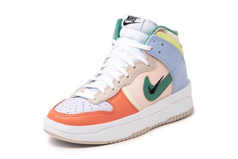 nike sportswear womens dunk high rebel DH3718 700 cashmere green noise pale coral light blue orange white yellow tan official release date info photos price store list buying guide