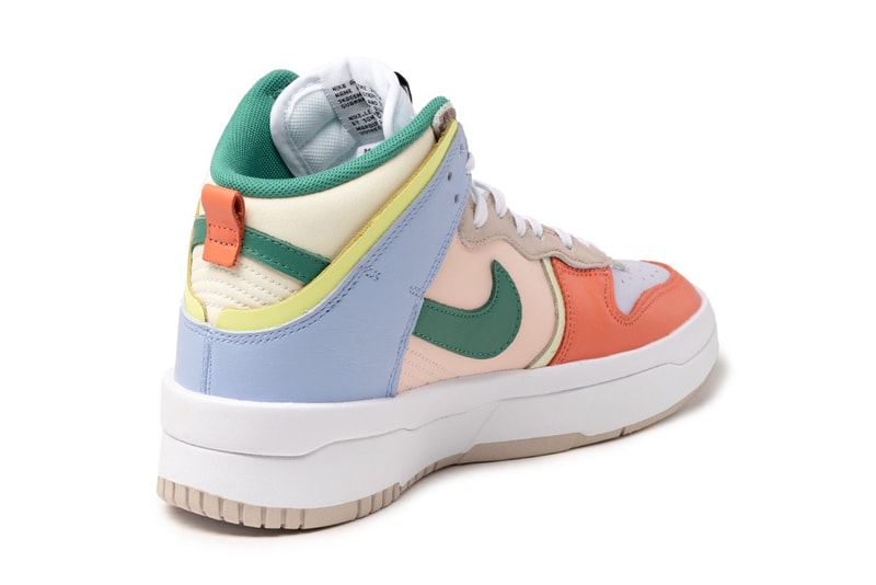 nike sportswear womens dunk high rebel DH3718 700 cashmere green noise pale coral light blue orange white yellow tan official release date info photos price store list buying guide