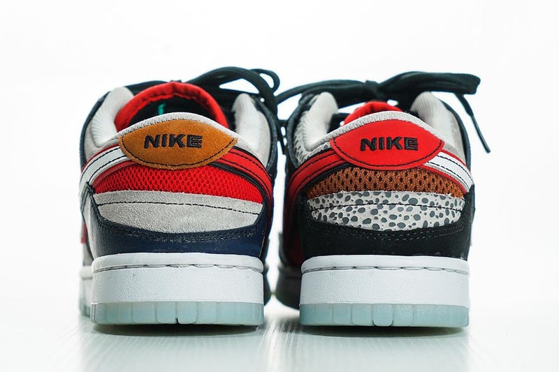 nike sportswear dunk low scrap safari navy blue red gray brown official release date info photos price store list buying guide