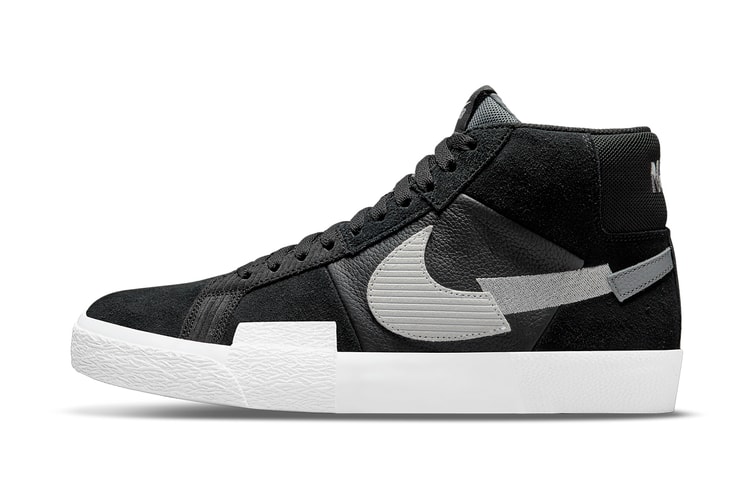 Nike SB's Chopped-Up SB Blazer Mid "Black/Wolf Grey" Offers a Monochromatic Mosaic