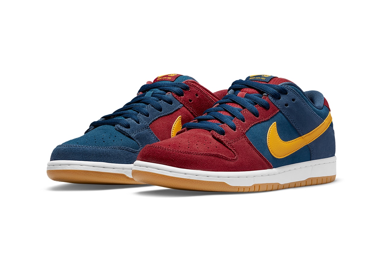 nike sb dunk low barcelona DJ0606 400 red blue yellow white release date info store list buying guide photos price 