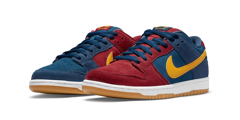 maroon and yellow dunks