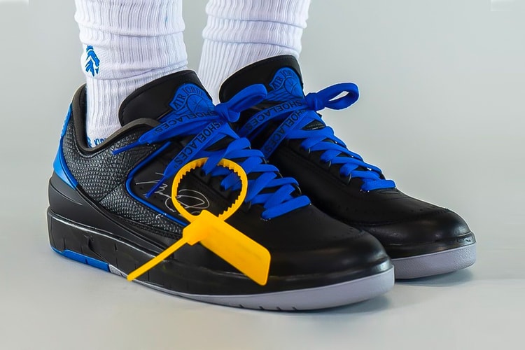 Take an On-Foot Look at the Off-White™ x Air Jordan 2 Low "Black/Blue"