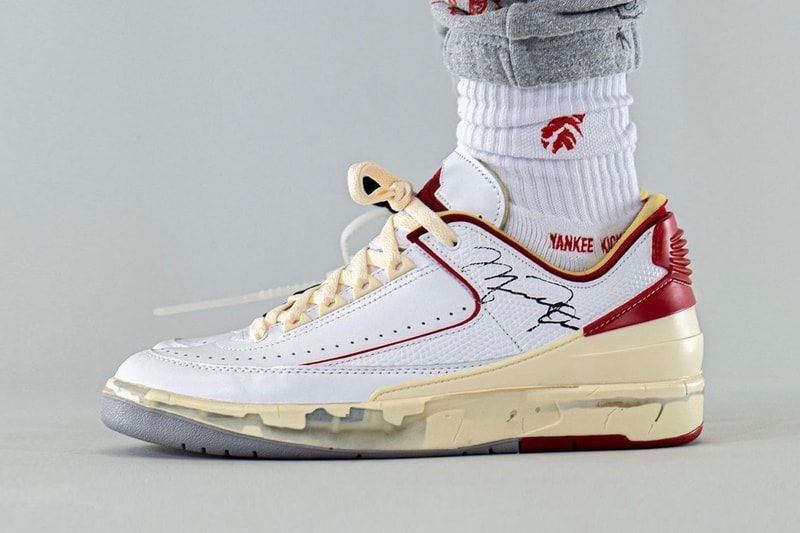 Off-White™ Air Jordan 2 Low White Red On-Foot Look Release Info DJ4375-106 Date Buy Price