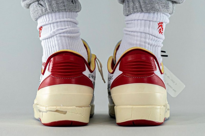 Off-White™ Air Jordan 2 Low White Red On-Foot Look Release Info DJ4375-106 Date Buy Price
