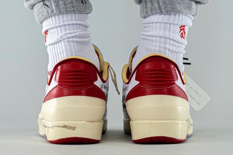 Off White X Air Jordan 2 Low White Red On Foot Look Hypebeast Off White X Air Jordan 2 Low White Red On Foot Look Hypebeast
