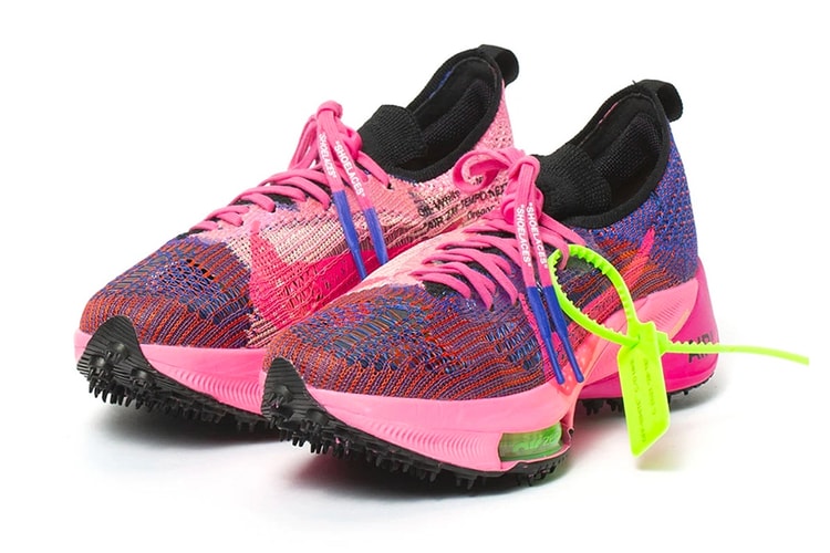 Closer Look at the Off-White™ x Nike Air Zoom Tempo NEXT% "Pink Glow"