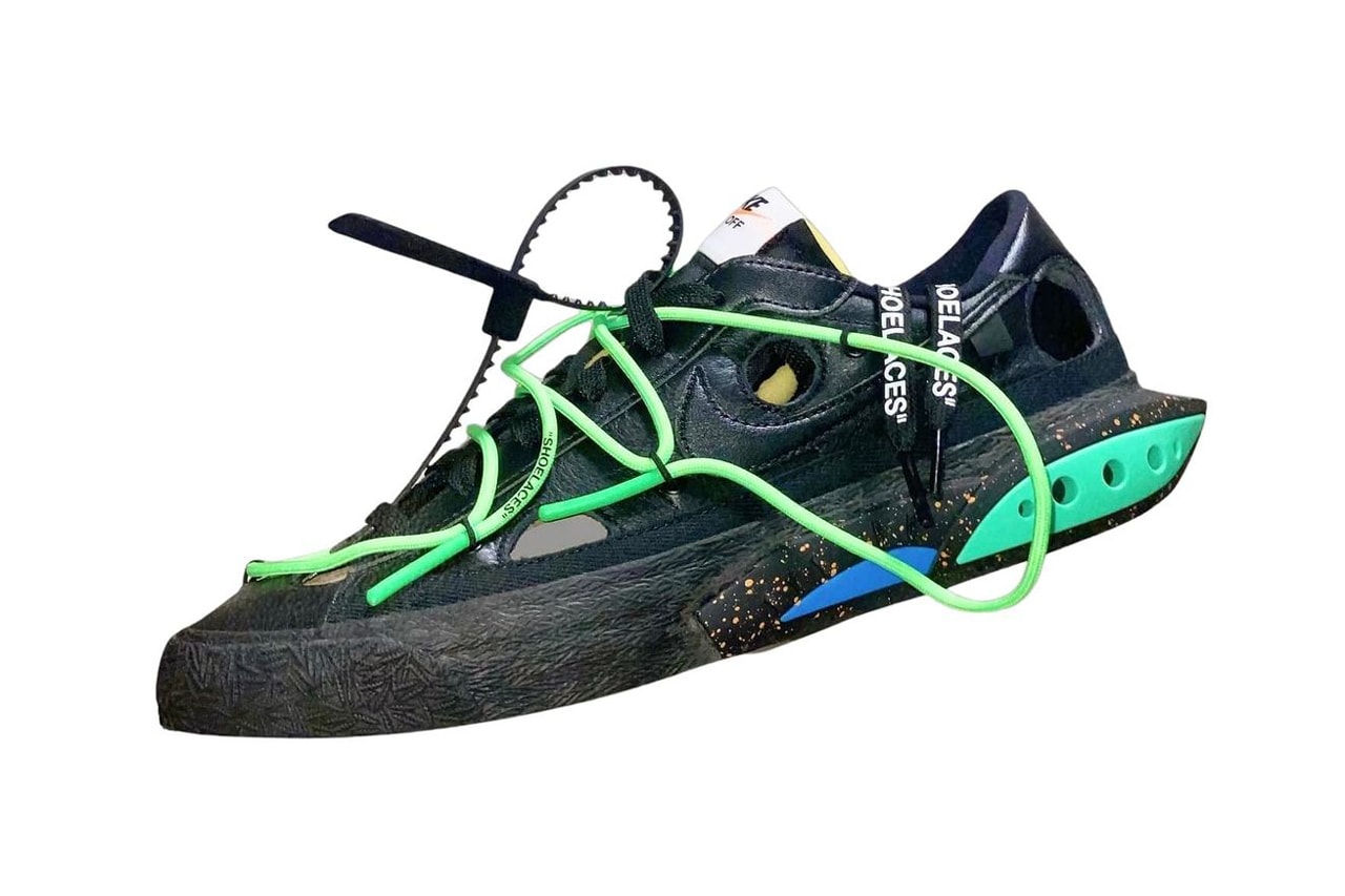 off white virgil abloh nike blazer low 2021 black blue green official release date info photos price store list buying guide