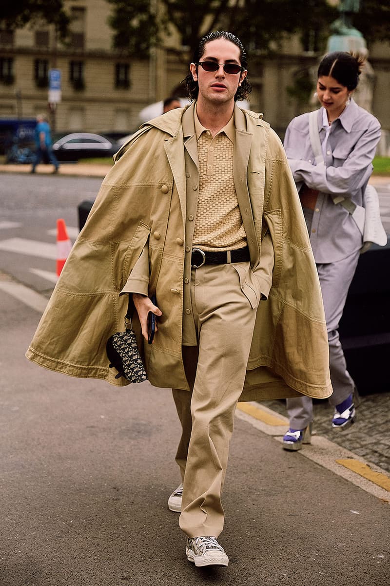 Paris Fashion Week SS22 Street Style Is a Masterclass in Layering dior bella hadid nick wooster kim jones air jordan air dior lvmh luxury kenny scharf travis scott air jordan 1 high og sneakers