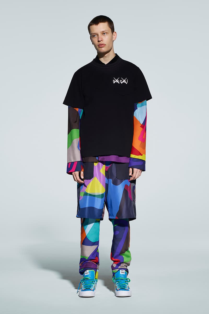 kaws sacai wearable art release information chitose abe details nike blazer stockists pop-up