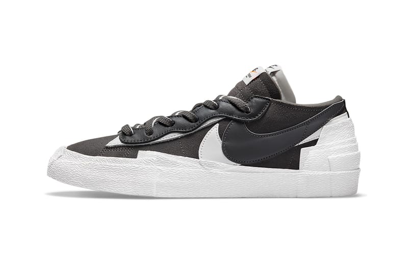 sacai blazer low iron grey on feet