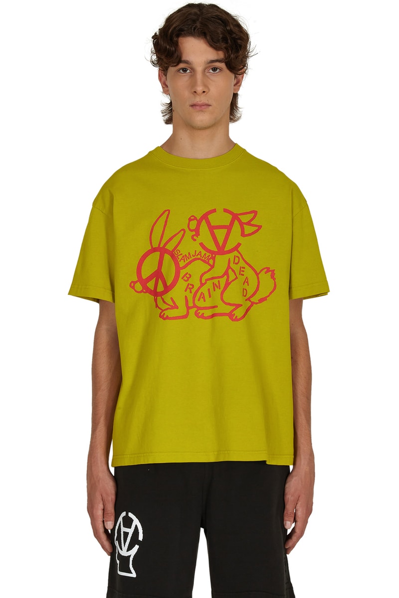 Slam Jam x Brain Dead Collaboration Collab Collection Release Information Luca Benini Summer 2021 Rabbits Logo T-Shirt Polo Glasswear Towels Rugs Shorts