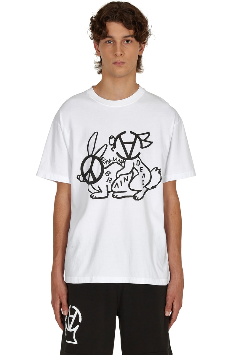 Slam Jam x Brain Dead Collaboration Collab Collection Release Information Luca Benini Summer 2021 Rabbits Logo T-Shirt Polo Glasswear Towels Rugs Shorts