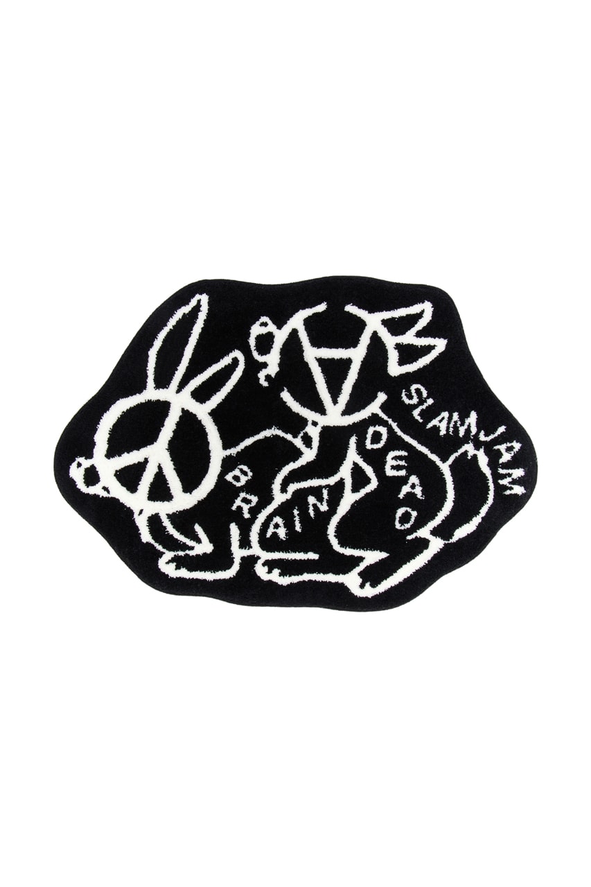 Slam Jam x Brain Dead Collaboration Collab Collection Release Information Luca Benini Summer 2021 Rabbits Logo T-Shirt Polo Glasswear Towels Rugs Shorts