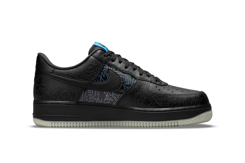 space jam a new legacy nike sportswear air force 1 low computer chip black blue DH5354 001 official release date info photos price store list buying guide