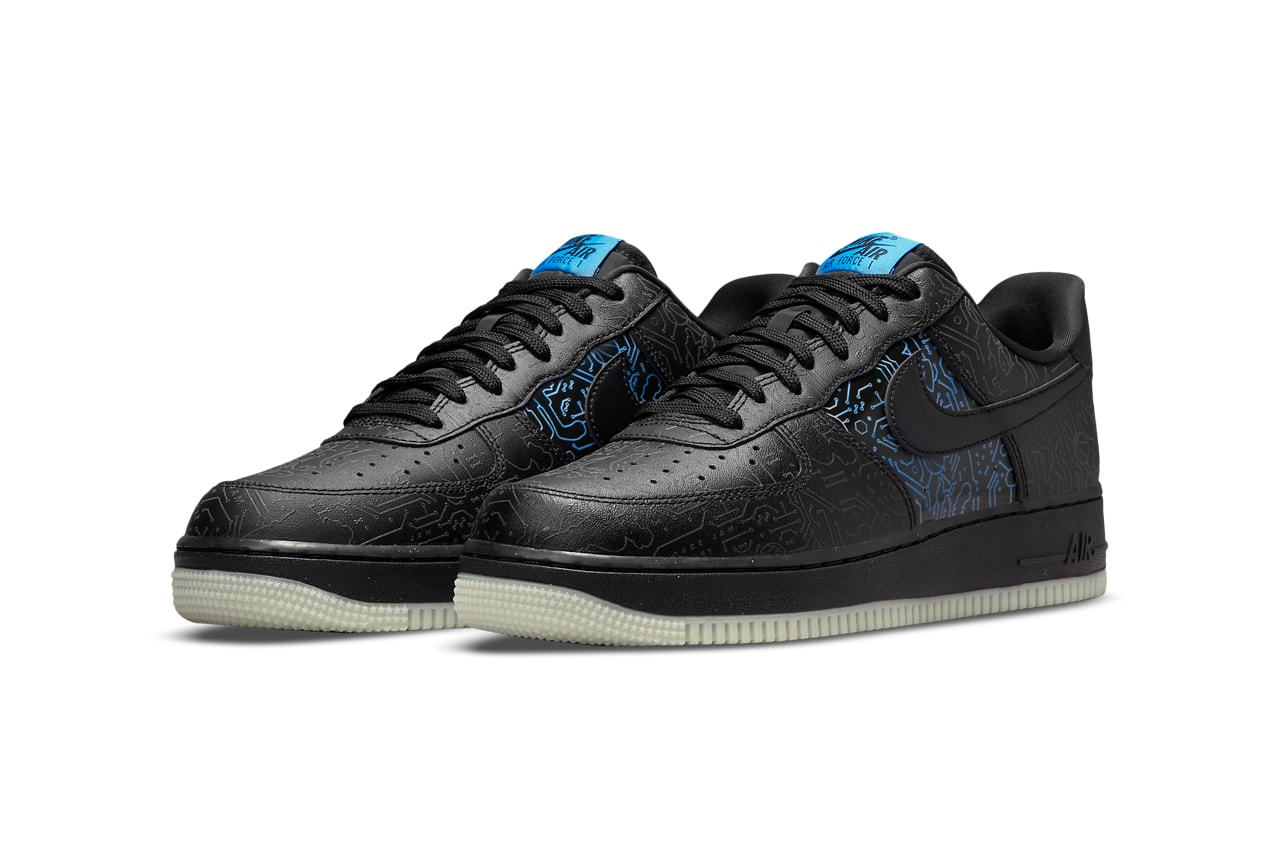 space jam a new legacy nike sportswear air force 1 low computer chip black blue DH5354 001 official release date info photos price store list buying guide