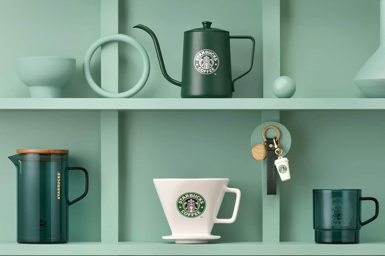 Starbucks Korea 22nd Anniversary Merch Collection mugs Byul Coffee Blend drippers server pouch key chain green white black