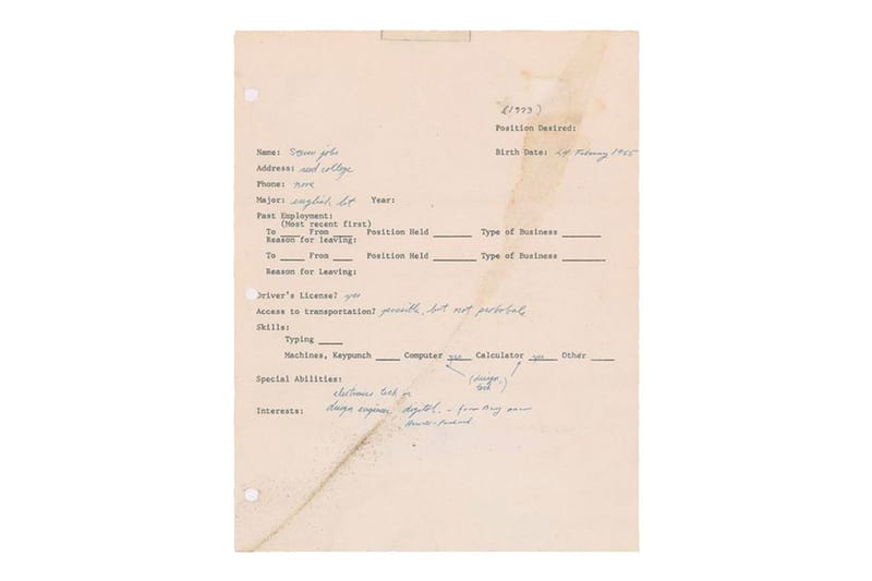 Steve Jobs' 1973 Handwritten Job Application Will Test the Value of NFTs In World-First Auction