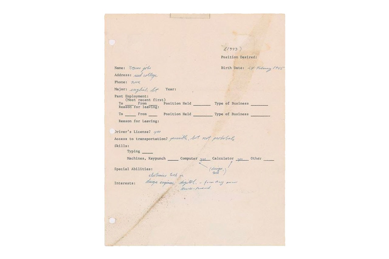 Steve Jobs' 1973 Handwritten Job Application Will Test the Value of NFTs In World-First Auction physical copy asset digital first ever crypto blockchain
