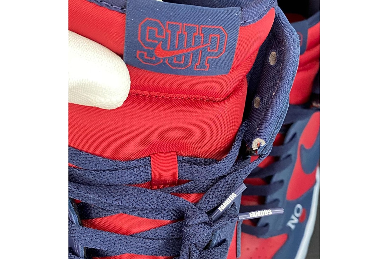 supreme nike sb skateboarding dunk high by any means navy red blue white official release date info photos price store list buying guide