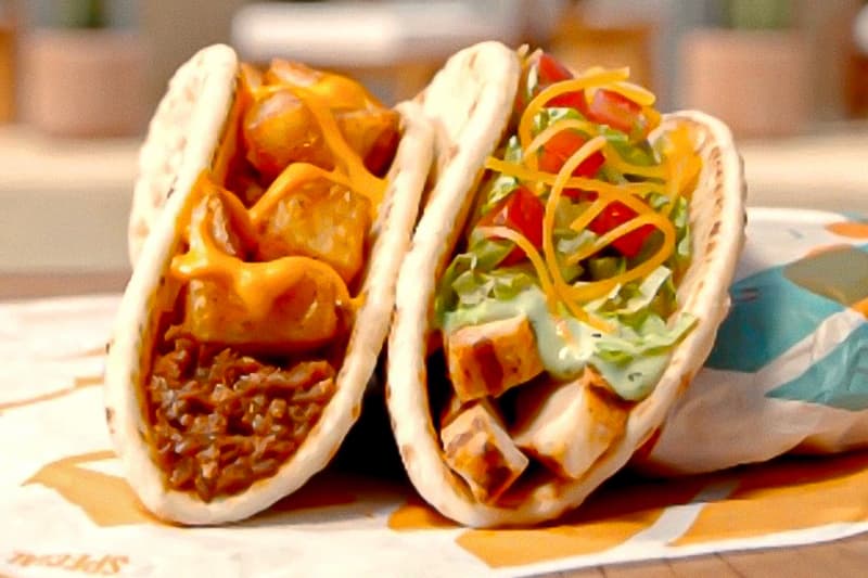 Taco Bell New Loaded Chicken Beefy Potato Flatbread Tacos 