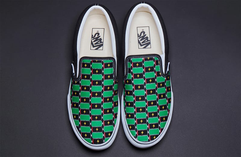 kelly green slip on vans