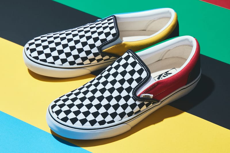 vans colorful slip ons