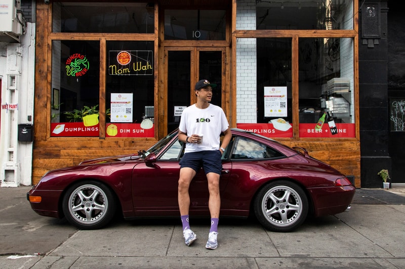 Wilson Tang of Nom Wah's Porsche 911 Targa 993 tea parlor drivers hypebeast car club maroon burgundy