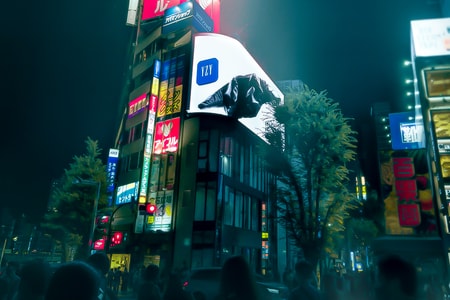 A Massive 3D YEEZY Gap Billboard Appears in Shinjuku