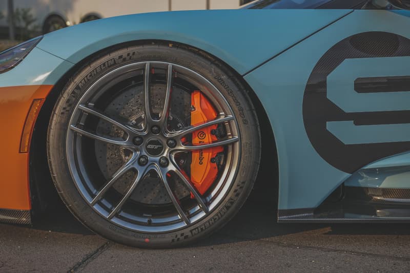 2019 Ford GT Heritage Edition Gulf-Inspired Blue Orange Livery Paint Job Rare American Muscle Super Car Bring a Trailer Auction Supercar