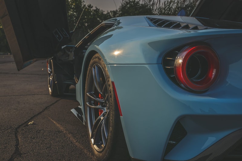 2019 Ford GT Heritage Edition Gulf-Inspired Blue Orange Livery Paint Job Rare American Muscle Super Car Bring a Trailer Auction Supercar 