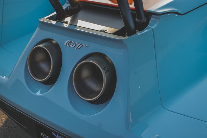 2019 Ford GT Heritage Edition Gulf-Inspired Blue Orange Livery Paint Job Rare American Muscle Super Car Bring a Trailer Auction Supercar