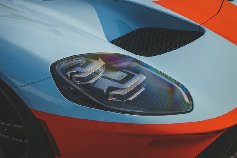 2019 Ford GT Heritage Edition Gulf-Inspired Blue Orange Livery Paint Job Rare American Muscle Super Car Bring a Trailer Auction Supercar