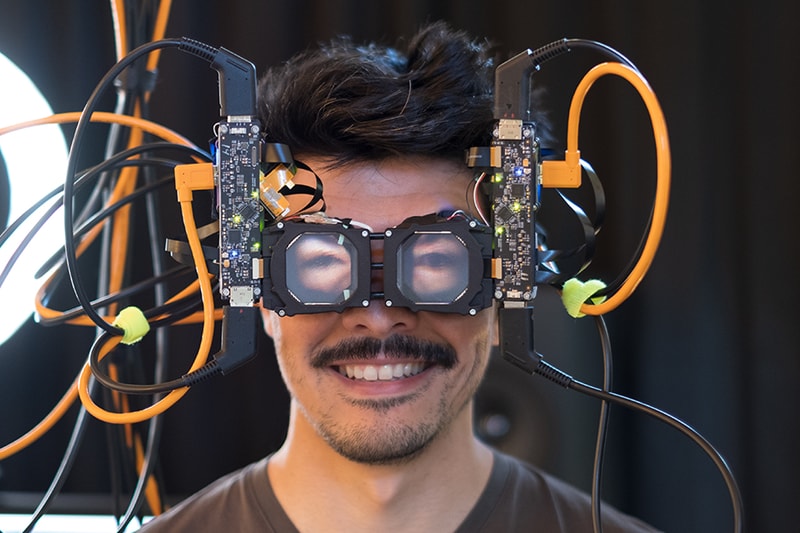 Facebook Reality Labs VR Headset Reverse Passthrough VR 3D Eyes Nathan Matsuda