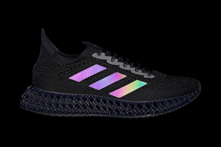 adidas Adds Iridescent Three Stripes to the 4DFWD "Core Black"