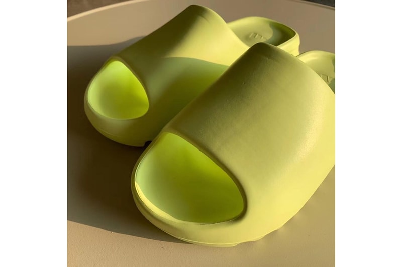 kanye west adidas yeezy slide sandal glow green neon volt donda official release date info photos price store list buying guide