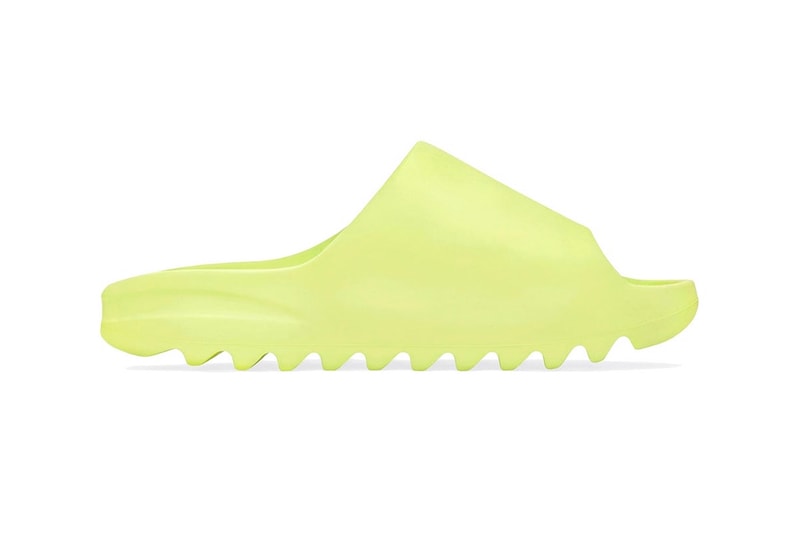 Official Look at YEEZY Slide Glow Green GX6138 hottest mens product eva foam adidas kanye west release info september 6 available where to buy 