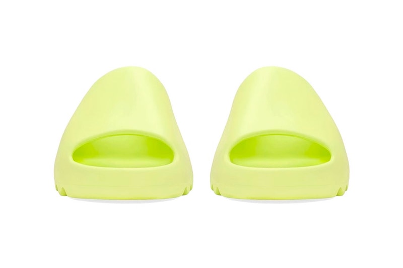 Official Look at YEEZY Slide Glow Green GX6138 hottest mens product eva foam adidas kanye west release info september 6 available where to buy 