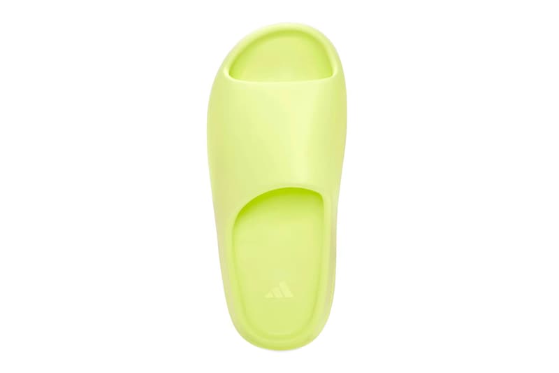 Official Look at YEEZY Slide Glow Green GX6138 hottest mens product eva foam adidas kanye west release info september 6 available where to buy 