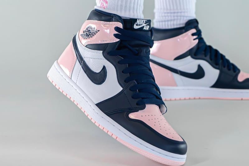 blue pink and white jordan 1